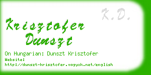 krisztofer dunszt business card